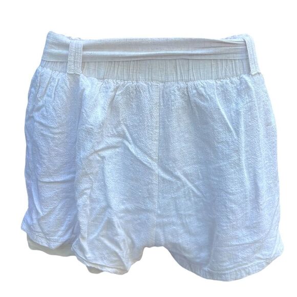 NASTY GAL PAPERBAG TIE WAIST LINEN SHORTS BEIGE SIZE SMALL - Picture 3 of 8